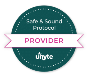 Badge that says "Safe & Sound Protocol PROVIDER" Unyte